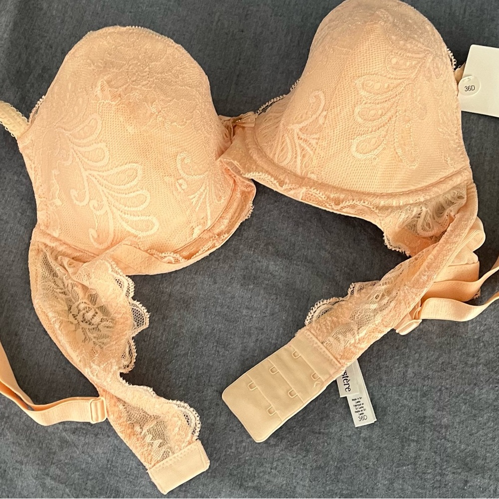 Le Mystere Sophia Women's Lace Full Fit Seamless Bra - Peach - Picture 6 of 14